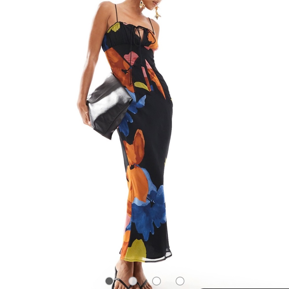 ASOS black floral cami maxi